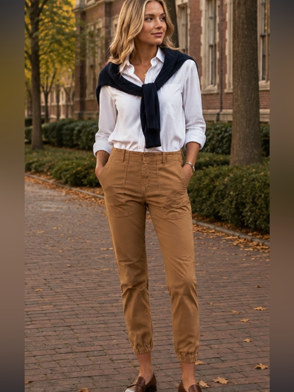 Nili Lotan Cropped Military Jogger Pants